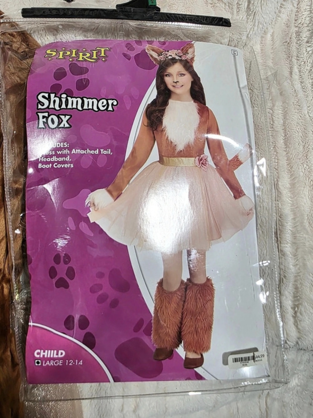 Spirit Shimmer Fox Girls Fox Halloween Costume Size 12-14 NWT